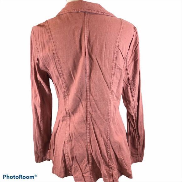 Free People Linen Blend One‎ Button Jacket Salmon S - Picture 5 of 12